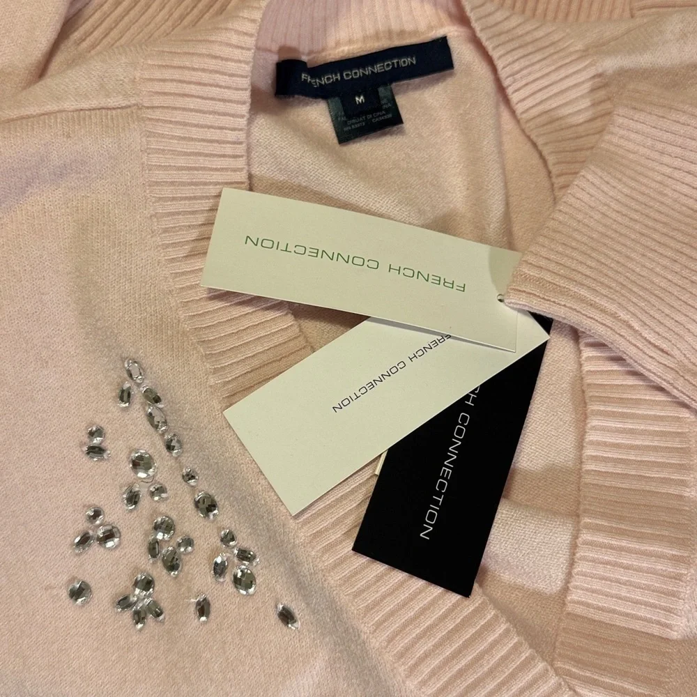 NWT French Connection Vhari Long Sleeve Embroidered Cardigan Sweater